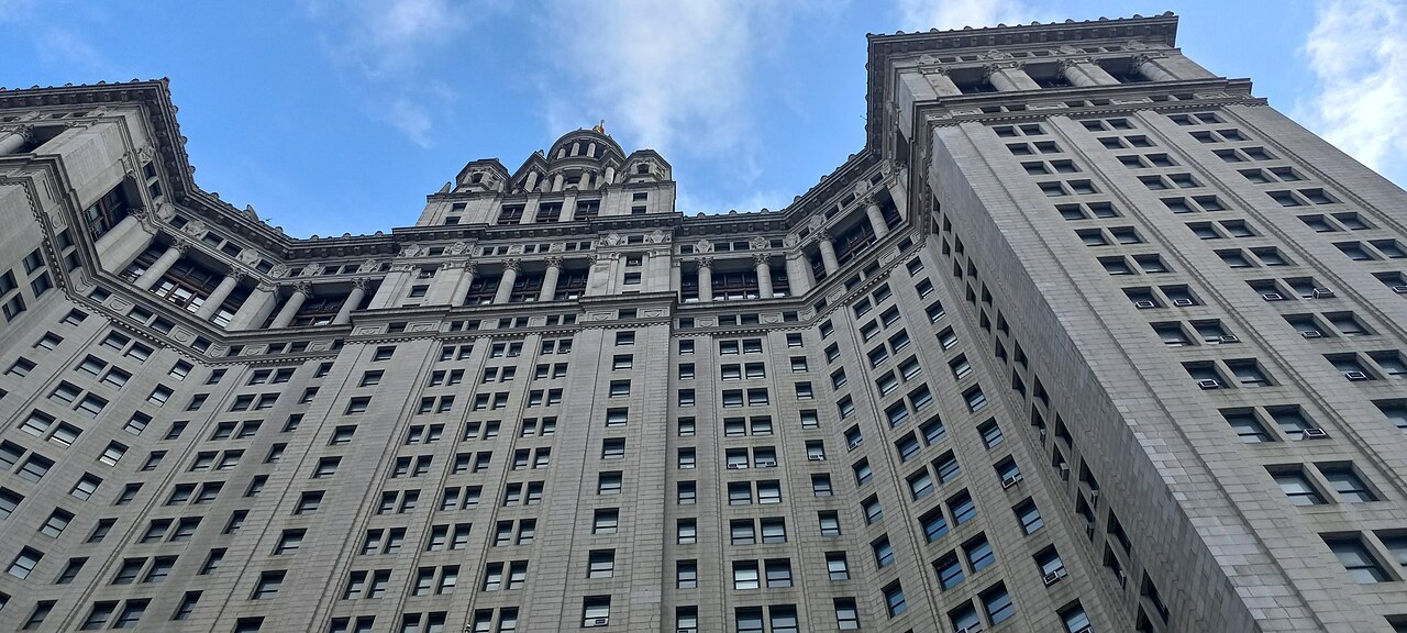 Manhattan Municipal Building at 1 Centre Street, New York City, which houses the NYC Department of Finance property-tax offices